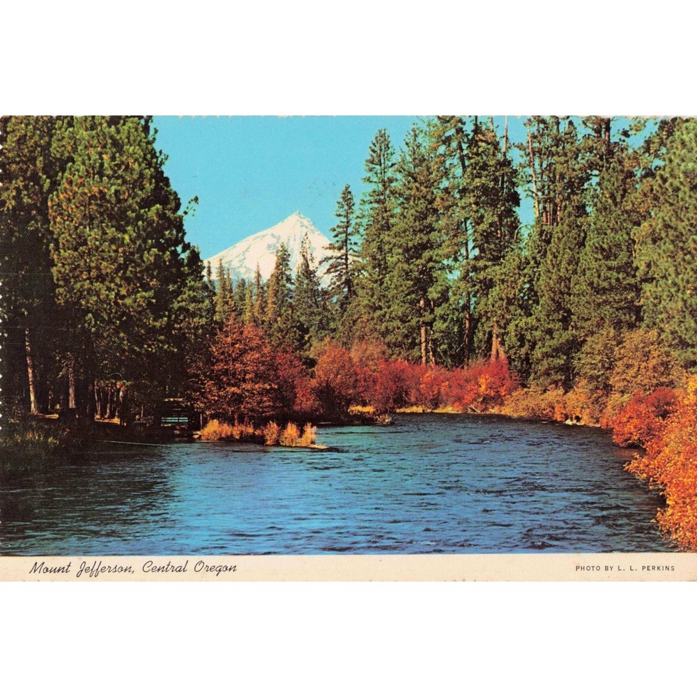 Vintage Mount Jefferson Central Oregon Metolius River Postcard 1971 Postmark - Picture 1 of 2